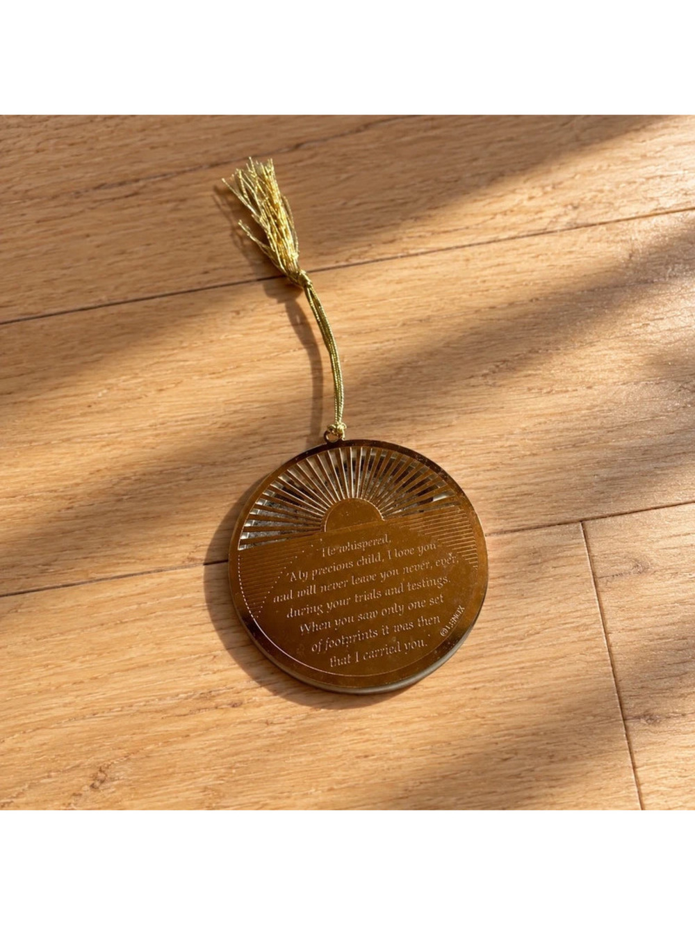 Vintage Lenox Footprints in the Sand Gold Christmas Ornament Retired